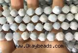 CAQ855 15.5 inches 10mm faceted nuggets aquamarine beads wholesale