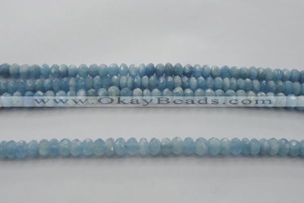 CAQ86 15.5 inches 4*7mm faceted rondelle AA grade aquamarine beads