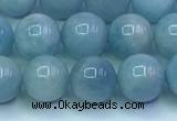 CAQ866 15.5 inches 8mm round aquamarine gemstone beads wholesale