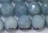 CAQ871 15.5 inches 8mmm faceted round aquamarine beads wholesale