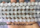 CAQ878 15.5 inches 10mm faceted round aquamarine gemstone beads