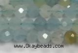 CAQ881 15.5 inches 3.5mm faceted round tiny aquamarine beads