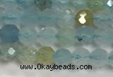 CAQ882 15.5 inches 3.5mm faceted round tiny aquamarine beads