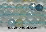 CAQ883 15.5 inches 3.5mm faceted round tiny aquamarine beads