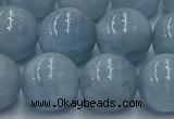 CAQ908 15.5 inches 10mm round aquamarine gemstone beads