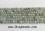 CAQ911 15.5 inches 6mm faceted round aquamarine beads wholesale