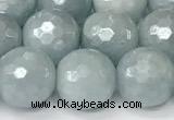 CAQ928 15 inches 10mm faceted round AB-color imitation aquamarine beads