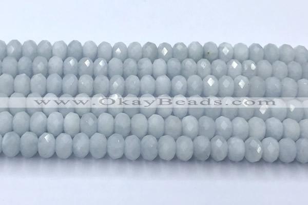 CAQ949 15 inches 6*8mm faceted rondelle aquamarine beads