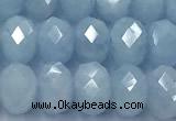 CAQ950 15 inches 6*8mm faceted rondelle aquamarine beads