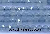 CAQ961 15 inches 3mm faceted round aquamarine beads