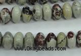 CAR12 15.5 inches 6*10mm rondelle artistic jasper beads wholesale