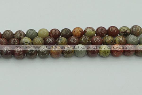 CAR355 15.5 inches 14mm round red artistic jasper beads wholesale