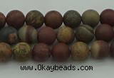 CAR360 15.5 inches 4mm round matte red artistic jasper beads