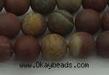 CAR362 15.5 inches 8mm round matte red artistic jasper beads