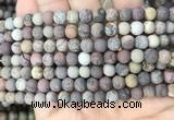 CAR371 15.5 inches 6mm round matte artistic jasper beads wholesale