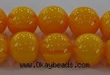 CAR404 15.5 inches 12mm round synthetic amber beads wholesale