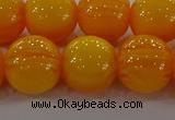 CAR405 15.5 inches 14mm round synthetic amber beads wholesale