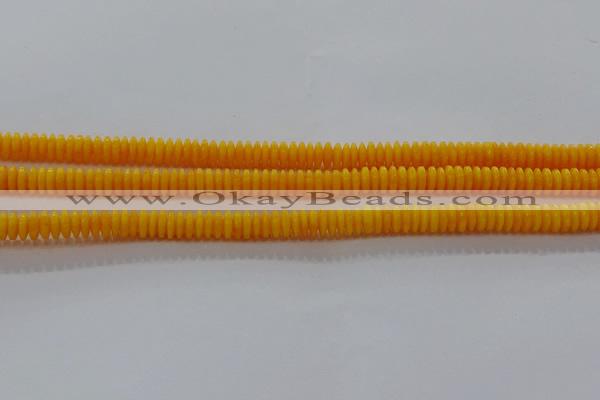 CAR408 15.5 inches 2*6mm rondelle synthetic amber beads wholesale