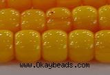 CAR412 15.5 inches 9*11mm drum synthetic amber beads wholesale