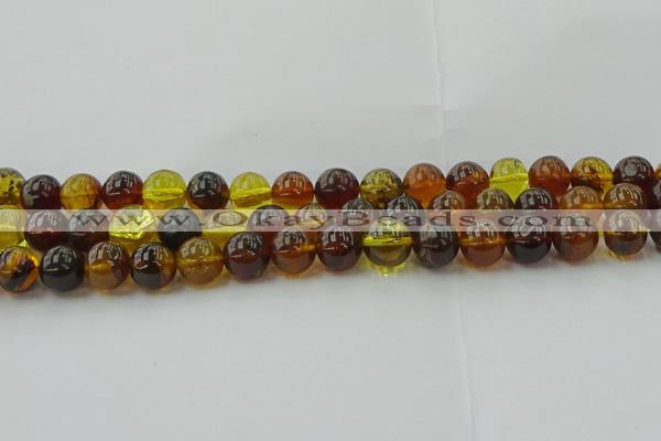 CAR504 15.5 inches 10mm - 11mm round natural amber beads wholesale