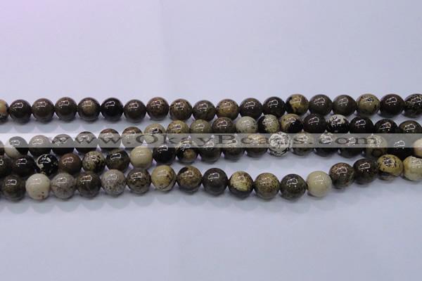 CAR51 15.5 inches 6mm round yellow artistic jasper beads