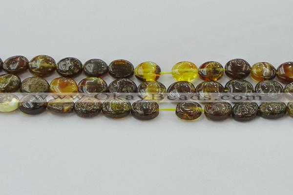 CAR547 15.5 inches 10*12mm - 11*14mm oval natural amber beads