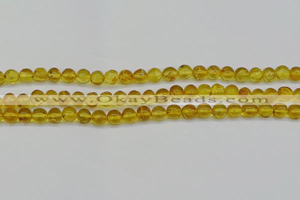 CAR551 15.5 inches 6mm - 7mm round natural amber beads wholesale