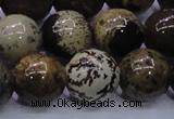 CAR57 15.5 inches 18mm round yellow artistic jasper beads