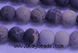 CAR62 15.5 inches 8mm round matte yellow artistic jasper beads