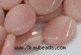 CAS28 15.5 inches 18*25mm twisted oval pink angel skin gemstone beads