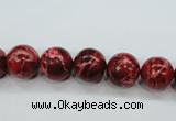 CAT162 15.5 inches 10mm round dyed natural aqua terra jasper beads