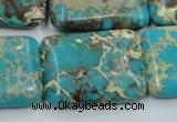 CAT17 15.5 inches 22*30mm rectangle natural aqua terra jasper beads