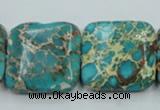 CAT18 15.5 inches 25*25mm square natural aqua terra jasper beads