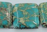 CAT19 15.5 inches 30*30mm square natural aqua terra jasper beads