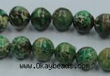 CAT221 15.5 inches 14mm round dyed natural aqua terra jasper beads