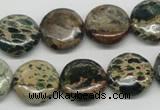 CAT5009 15.5 inches 16mm flat round natural aqua terra jasper beads