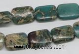 CAT5015 15.5 inches 12*16mm rectangle natural aqua terra jasper beads