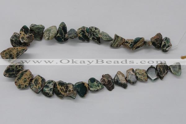 CAT5020 15.5 inches 15*12mm nuggets natural aqua terra jasper chip beads