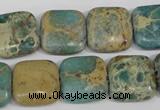 CAT5026 15.5 inches 16*16mm square natural aqua terra jasper beads