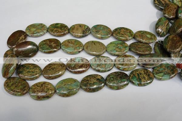 CAT5043 15.5 inches 22*30mm oval natural aqua terra jasper beads