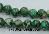 CAT58 15.5 inches 10mm round dyed natural aqua terra jasper beads