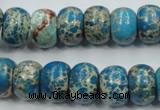 CAT63 15.5 inches 10*14mm rondelle dyed natural aqua terra jasper beads