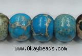 CAT64 15.5 inches 15*18mm rondelle dyed natural aqua terra jasper beads