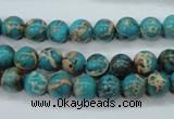 CAT75 15.5 inches 8mm round dyed natural aqua terra jasper beads