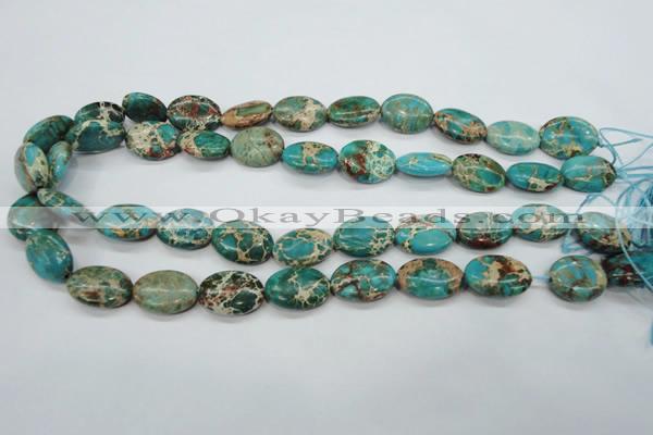 CAT98 15.5 inches 13*18mm oval dyed natural aqua terra jasper beads