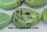 CAU229 15.5 inches 22*30mm flat teardrop Australia chrysoprase beads