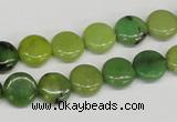 CAU37 15.5 inches 10mm flat round australia chrysoprase beads wholesale