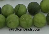 CAU513 15.5 inches 10mm round matte Chinese chrysoprase beads