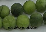 CAU514 15.5 inches 12mm round matte Chinese chrysoprase beads