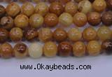 CAY01 15.5 inches 4mm round African yellow jasper beads wholesale